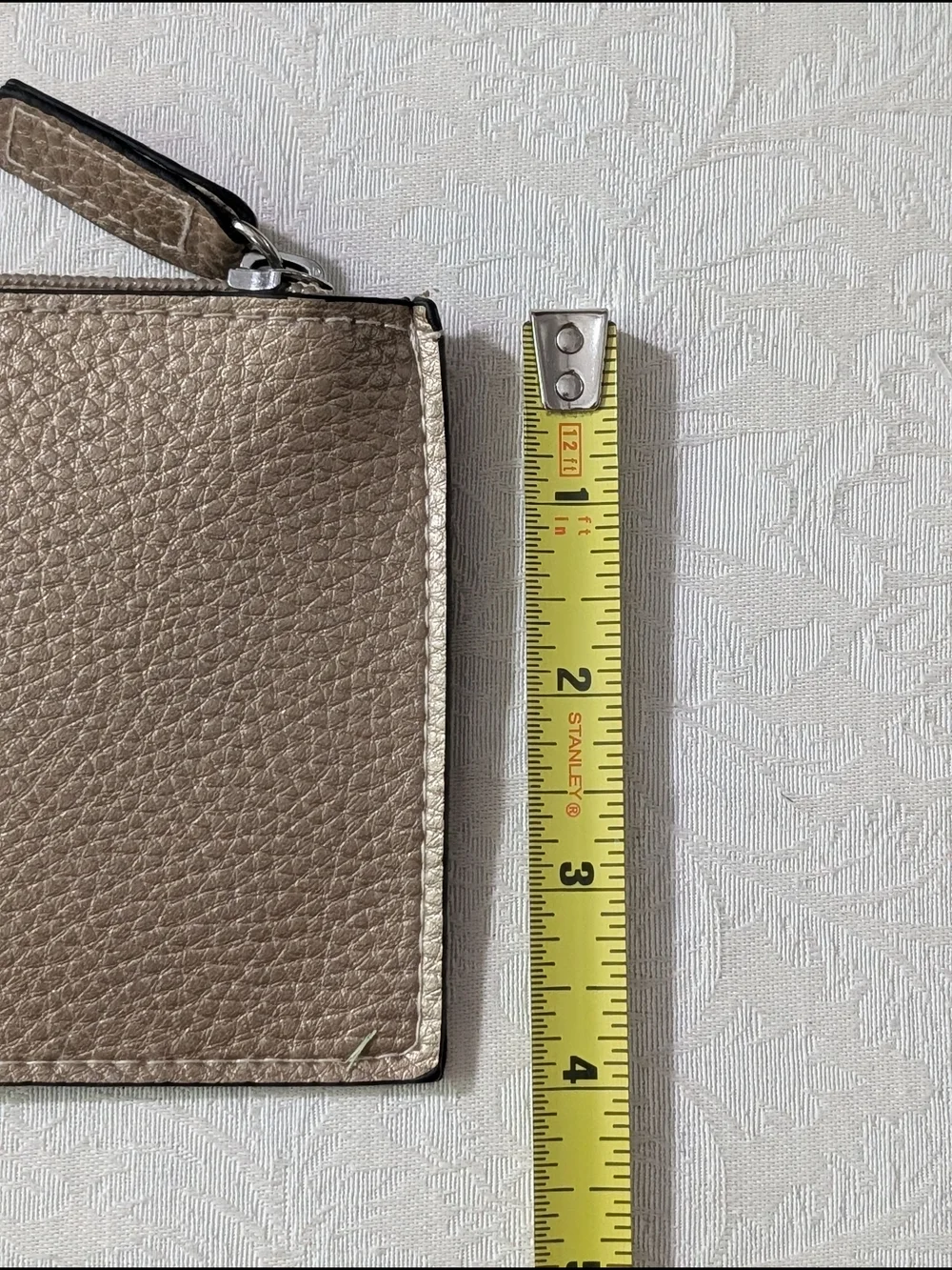 Style & Co Gold Women's Wristlet Wallet Zip Pouch Logo Plate Wrist Strap Solid
